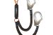 Heightec Flexor Elasticated twin lanyard – triple action carabiner, Ansi hook